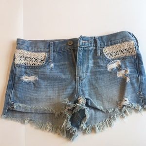 HOLLISTER Frayed Denim Shorts Women’s Sz 25